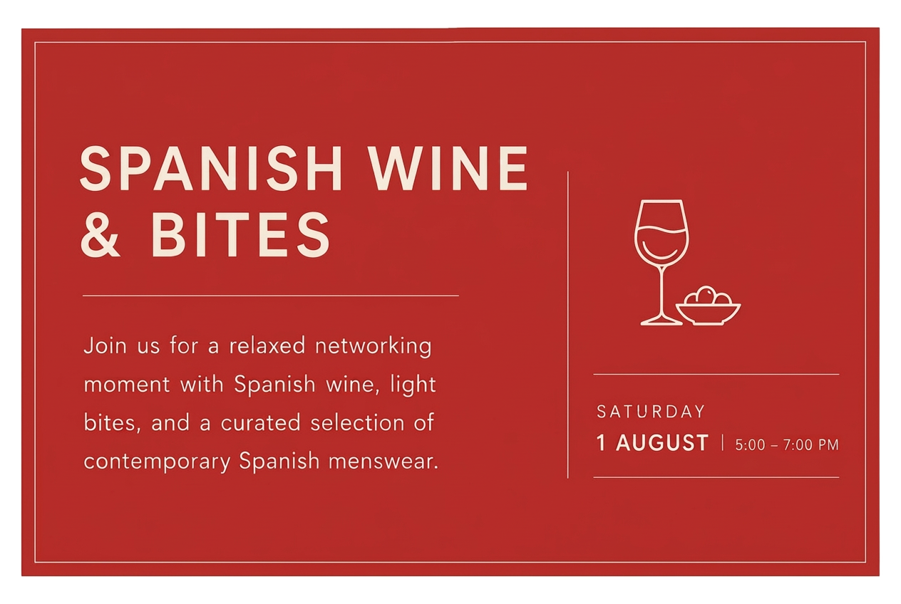 Spanish Wine & Bites — Saturday, August 1, 5:00–7:00 PM networking reception